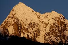 
Kang Nachugo east face at sunrise from the Trakarding Glacier

